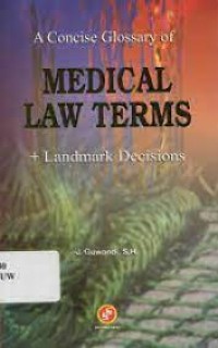 a consice glossary of medical law terms