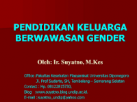 Pendidikan keluarga berwawasan gender (PKBG) dalam perspektif islam