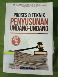 Image of Proses dan Teknik Penyusunan Undang Undang