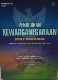 Pendidikan Kewarganegaraan Untuk Perguruan Tinggi  Berdasar Sk Dirjen Dikti